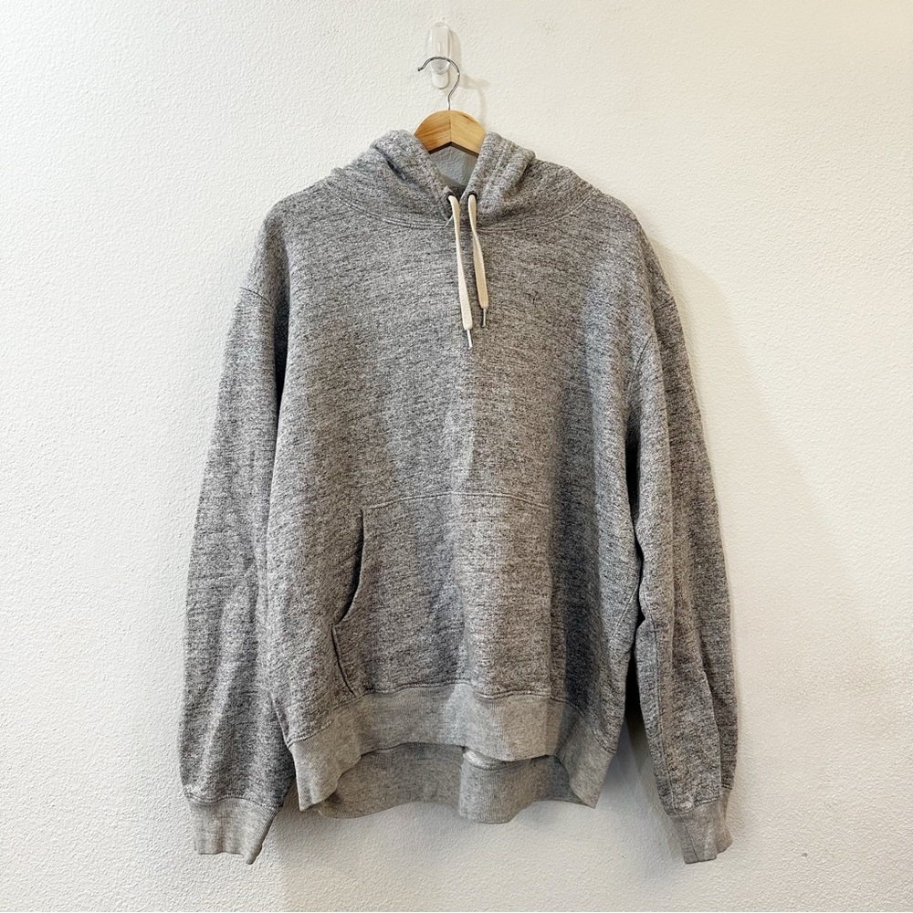 Buck Mason Hoodie XXL Heather Grey Brushed Loopback Pullover Cotton Sweatshirt